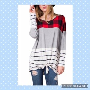 Long Sleeve Colorblock Top